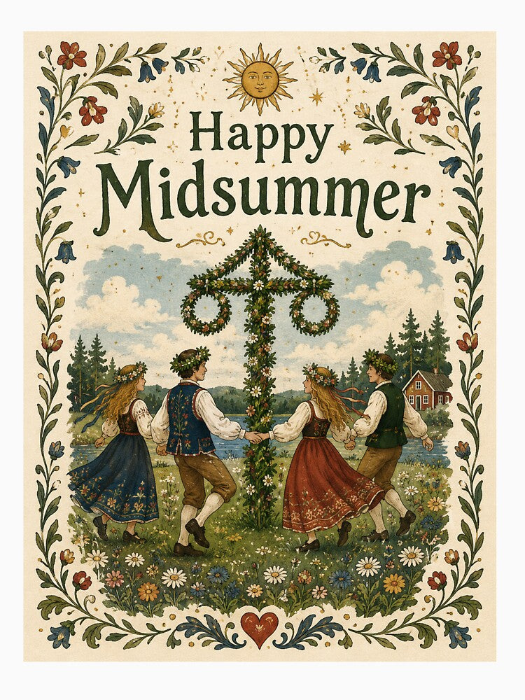 Happy Midsummer Greeting Banner by AIfolklore