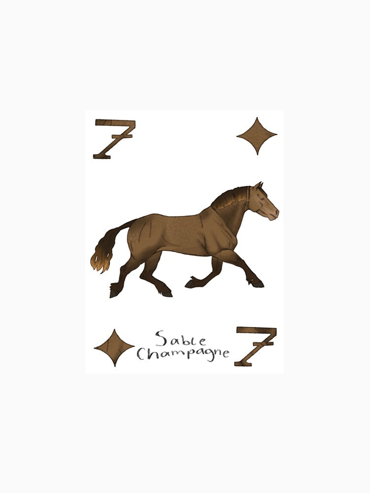 Sable champagne horse playing card by HarpsZoology