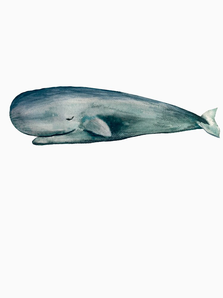 Whale blue sea ocean fish watercolor illustration by Yana Mustafina | Boho Soulful Designs