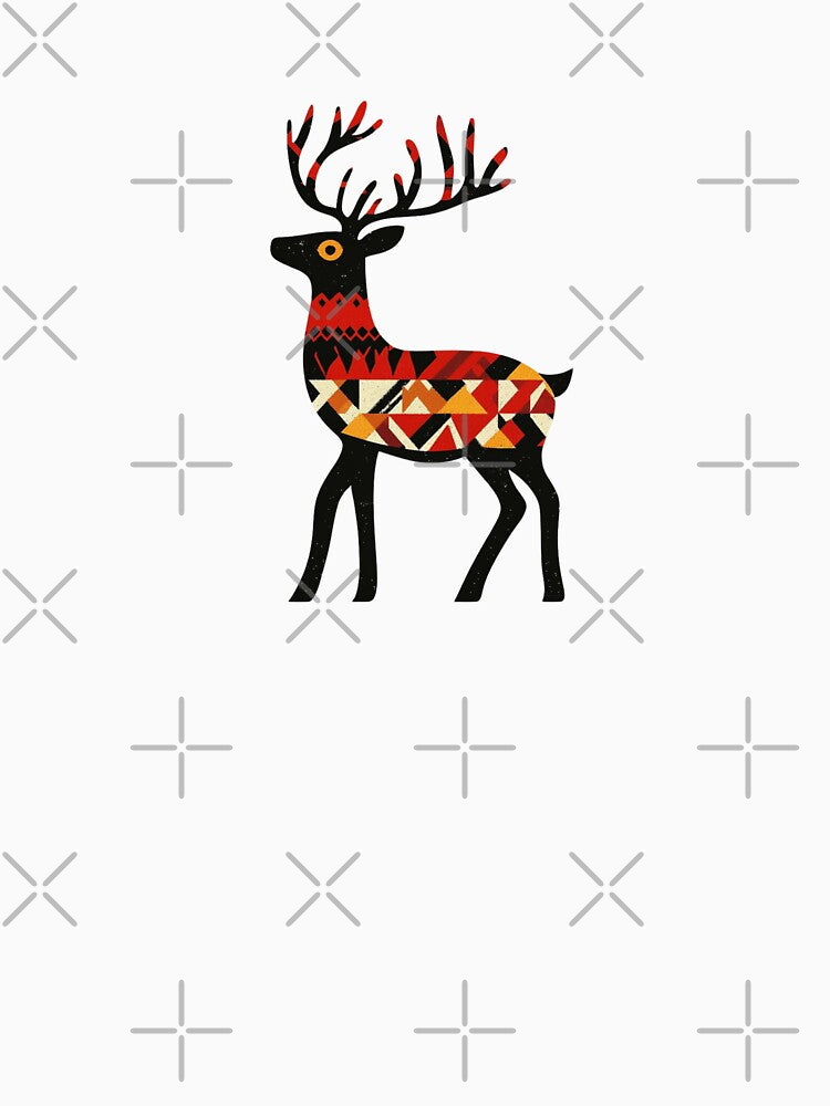 Geometric Reindeer Minimalist  Holiday Wildlife Design by gk-creations