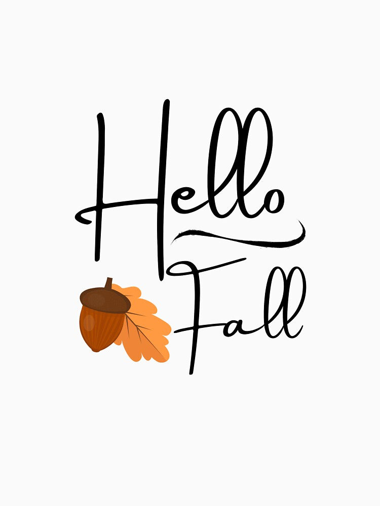 Hello Fall Design with Leaves and Acorns by guidedbydesign