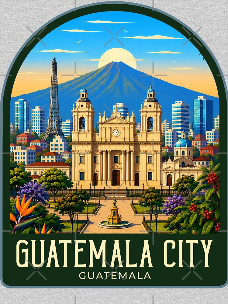 Guatemala City Vintage Travel Illustration by HomeLivingCo