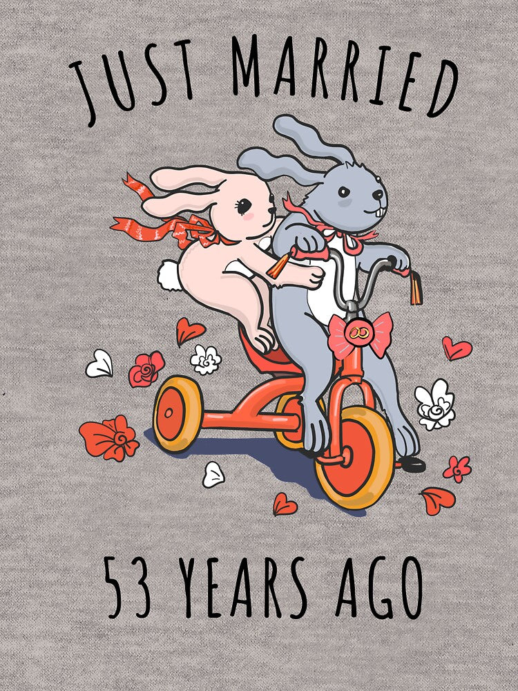 Just Married 53 Years Ago - 53rd Anniversary Couple Bunnies Tee, Phone Cases And Other Gifts by MemWear