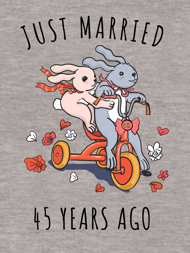 Just Married 45 Years Ago - 45th Anniversary Couple Bunnies Tee, Phone Cases And Other Gifts by MemWear