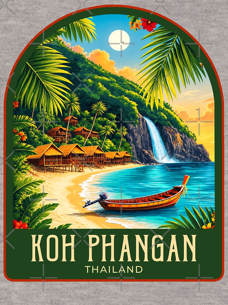 Koh Phangan Vintage Travel Illustration by HomeLivingCo