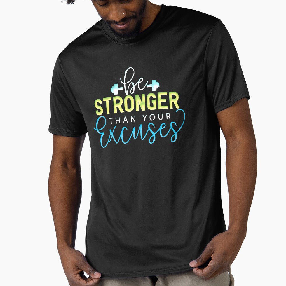 Stronger Than Your Excuses Gradient Typography Gym Motivational by AstronautMerch