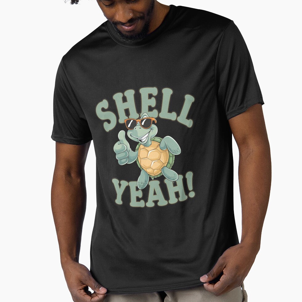 Shell Yeah!" – Fun and Energetic T-Shirt with Turtle Illustration | Perfect for Beach Lovers by T010
