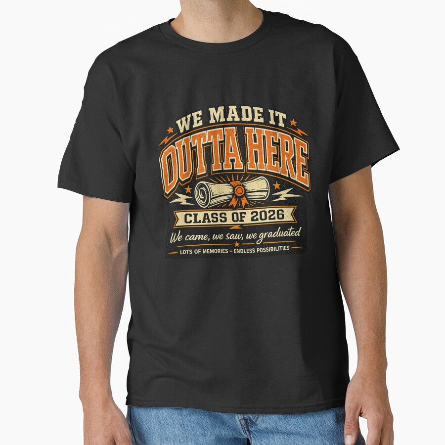 Class of 2026 Graduation Shirt – Retro Vintage Senior Tee by Swanny's Custom T-shirt and Gift Designs