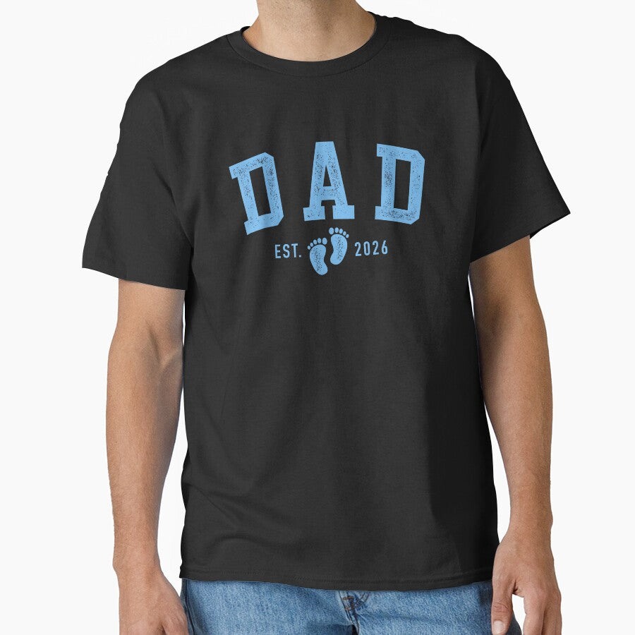 First Time Dad Est 2026 Blue Baby Feet  Boy Daddy by Goleon12