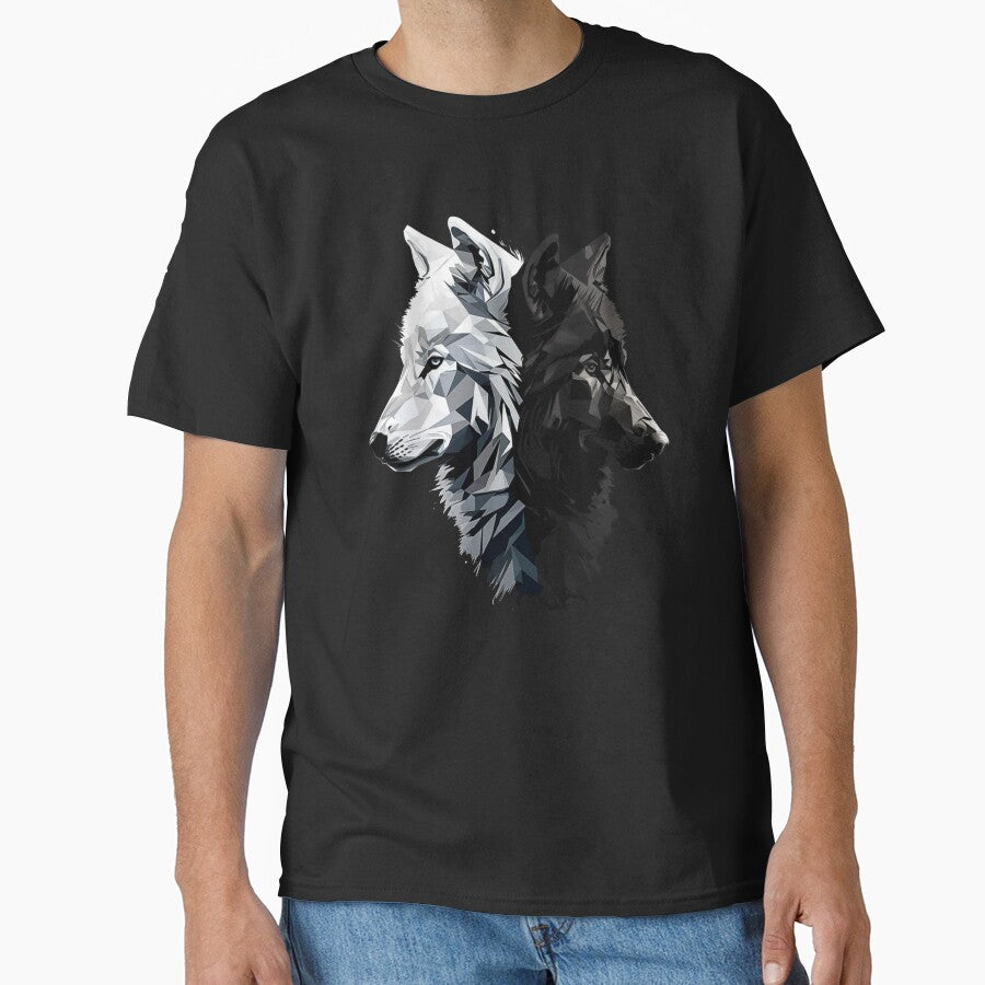 Dangerous and Beautifull. Two wolves, black and white. by DiamondPixel