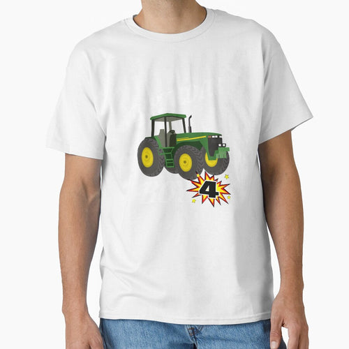 4 Years Old Birthday Design Green Tractor GifDesign by drwigglebutts