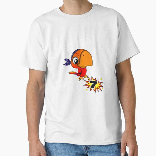 7 Years Old Birthday Design Pirate Bird GifDesign by drwigglebutts