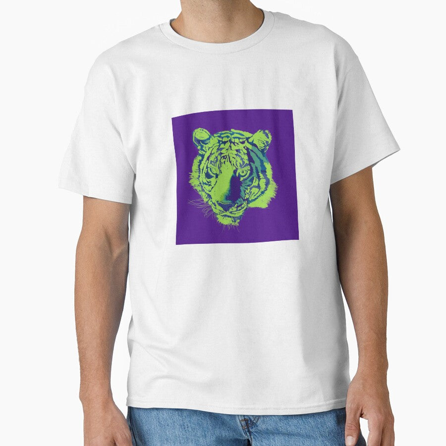 Tiger portrait (purple green) by Isabelle-T