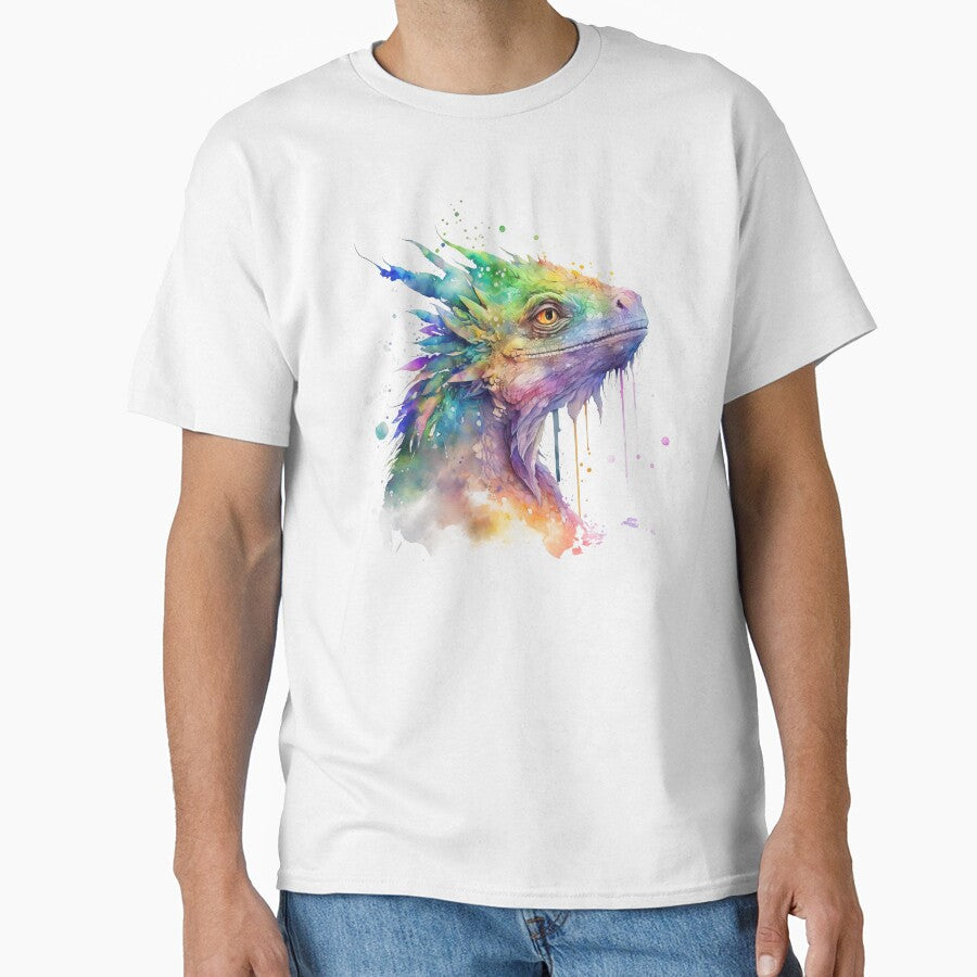 Watercolor Rainbow Dragon, Rainbow Dragon Portrait by MoonFoxDesign