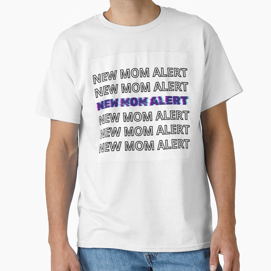 New Mom Alert Glitch Typography Design by GoldenBloomPrints