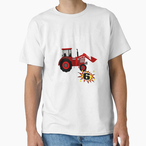 6 Years Old Birthday Design Red Tractor GifDesign by drwigglebutts