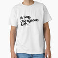 strong courageous faith Christian Tee by erenton