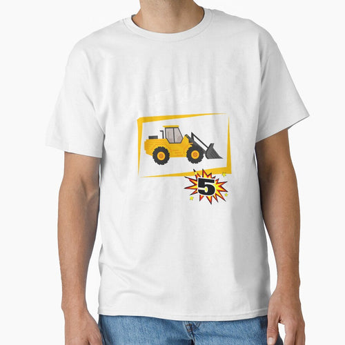 5 Years Old Birthday Design Bulldozer GifDesign by drwigglebutts