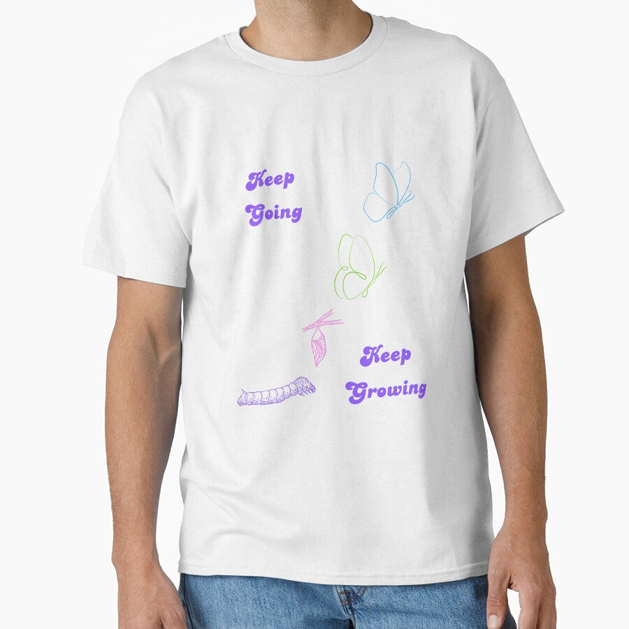 Keep Going Keep Growing - Butterfly Growth - Black by MadeByJadex
