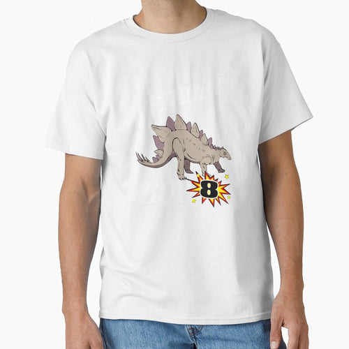 8 Years Old Birthday Design Dinosaur GifDesign by drwigglebutts