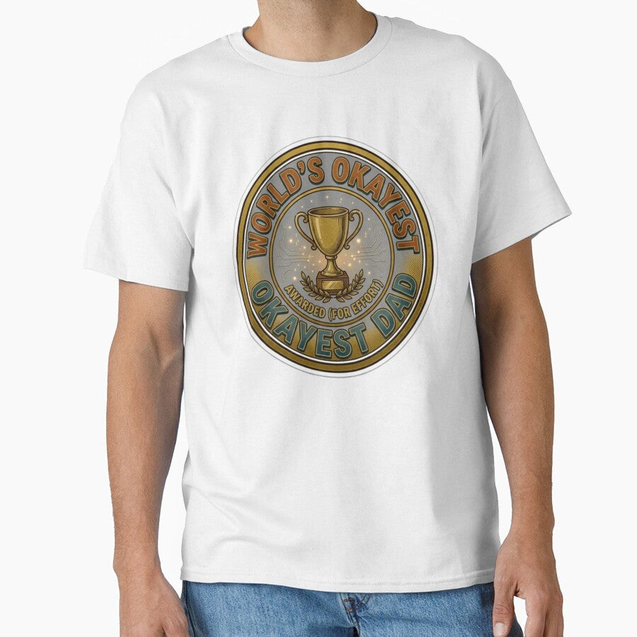 World’s Okayest Dad Optimized Title (copy-paste): Worlds Okayest Dad T-Shirt | Funny Dad Joke | Fathers Day Gift by Clintora