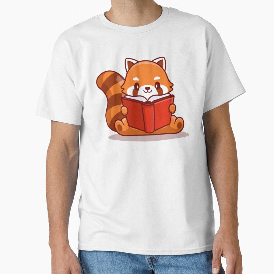 Cute Red Panda Reading Book by FraustoWilmer