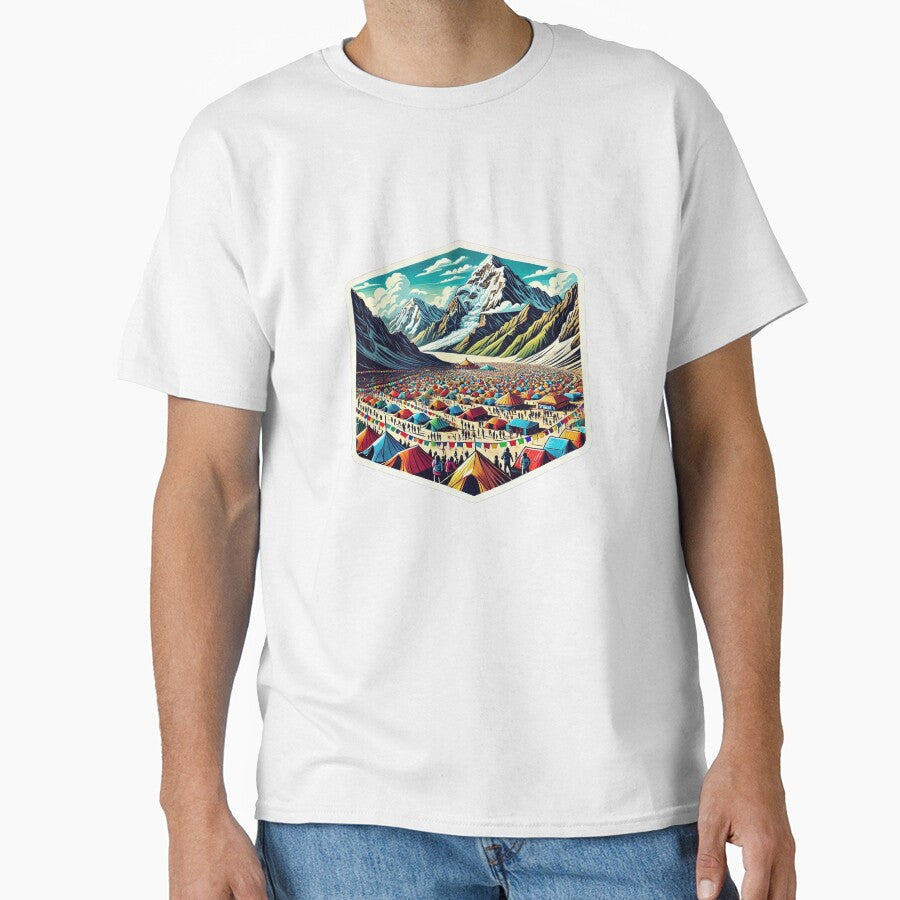 Vibrant Mountain Festival - Mountain Climbing Day T-Shirt by Taans-Creation