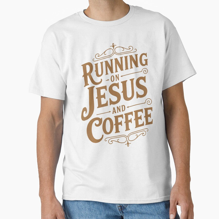 Running On Jesus And Coffee Funny Faith And Caffeine by LauraLydiaa