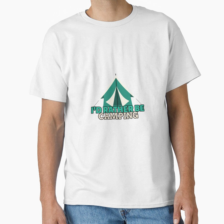 I'd Rather Be Camping Adventure Cool Women Tshirt Tee by APINKILLUSION