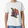 Fierce Tiger Head With Roses by AchraffPrint