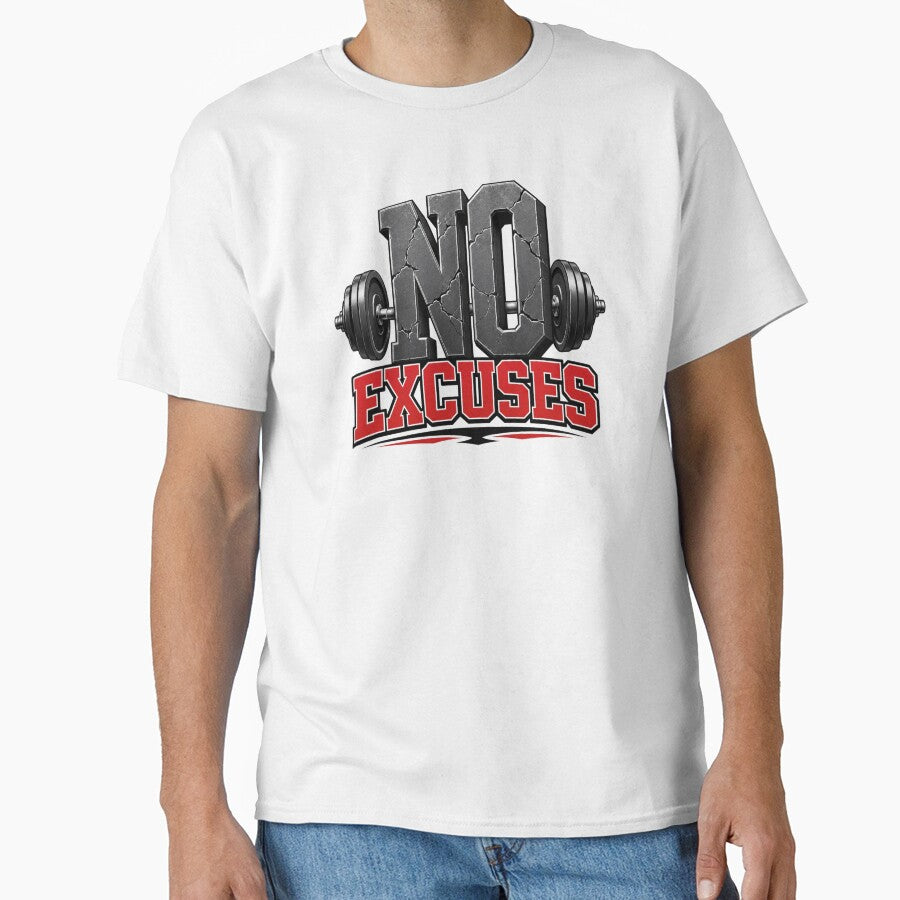 No Excuses Gym Motivation Weightlifting Graphic by the-dovlat