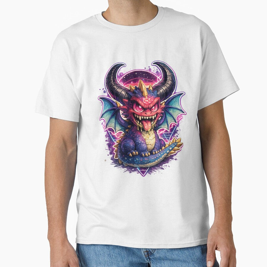 Cute Demon Dragon – Chibi Fantasy Monster Sticker by AlexLineArt