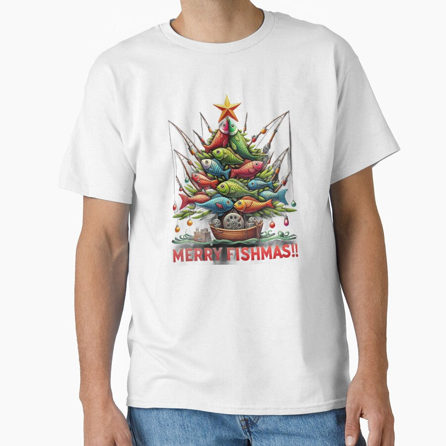 Merry Fishmas Fish Funny Fishing Christmas Tree by AquariumExp