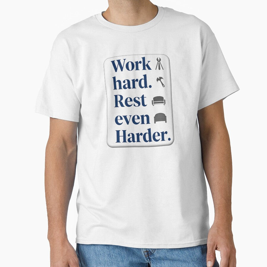 Work Hard Rest Even Harder Bold Typography Shirt by Topoartispp