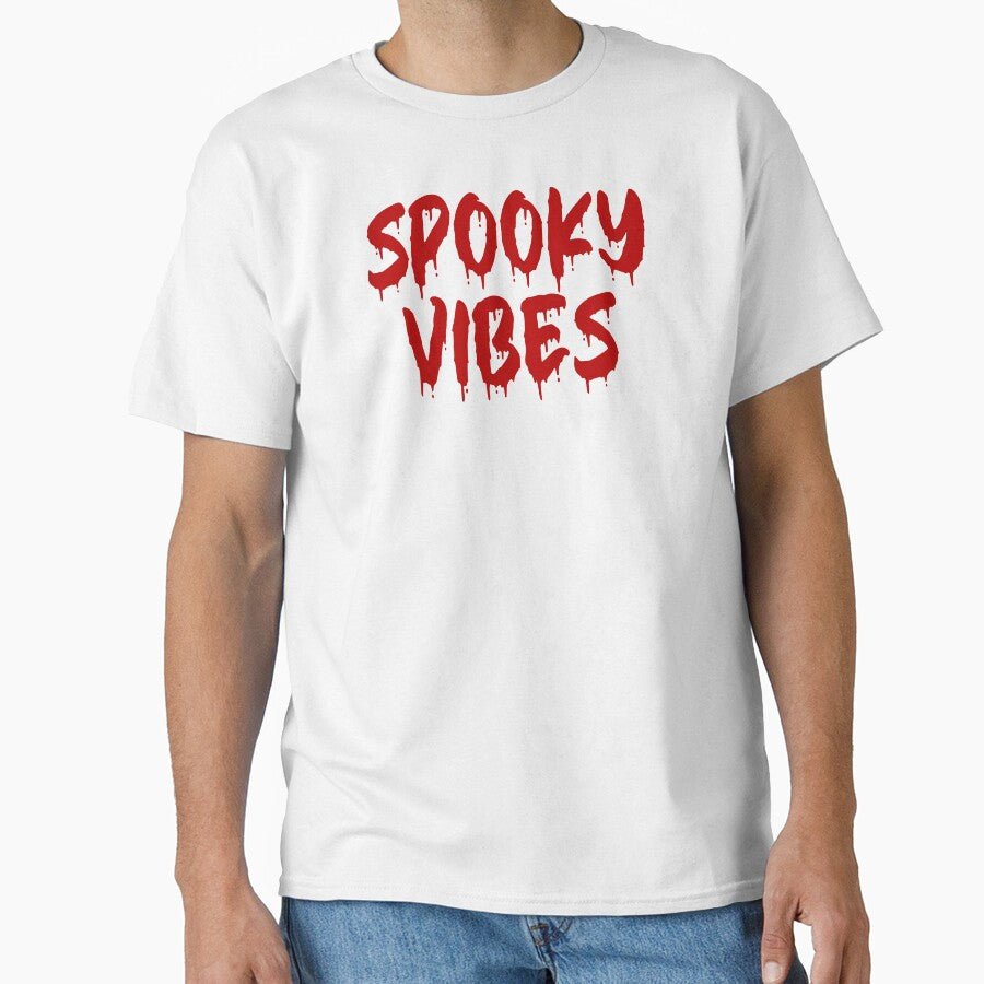 RED ON WHITE SPOOKY VIBES BLOOD DRIP by RomeArtCo