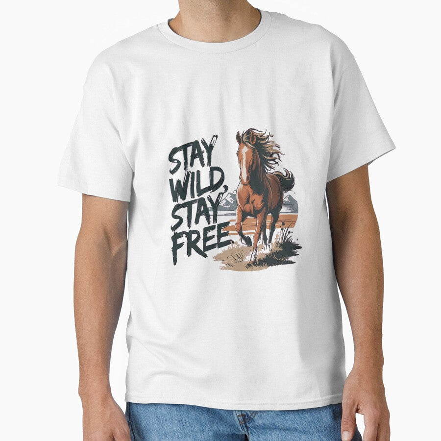 Stay Wild, Stay Free" – Bold and Adventurous Horse Design | 2024 Nature-Inspired Apparel by T010