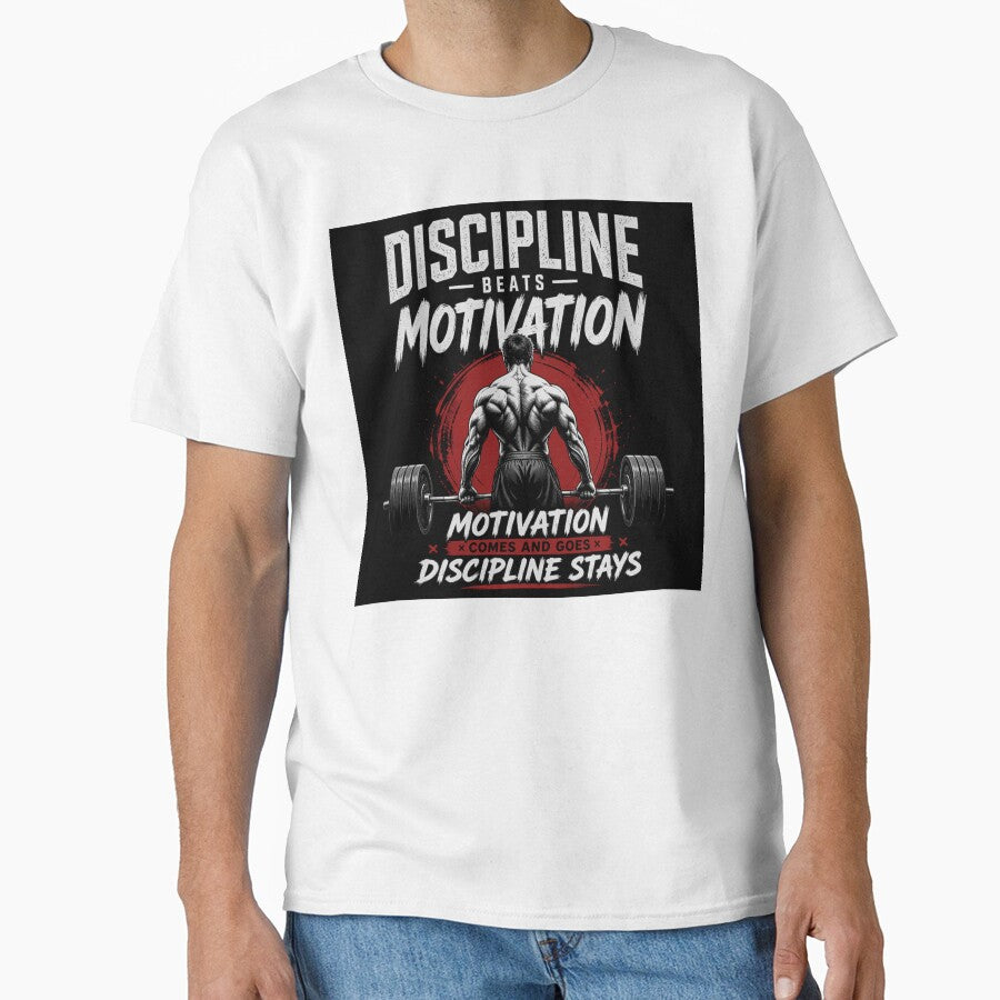 Discipline Beats Motivation – Hardcore Gym Workout Fitness Design by Sidz08