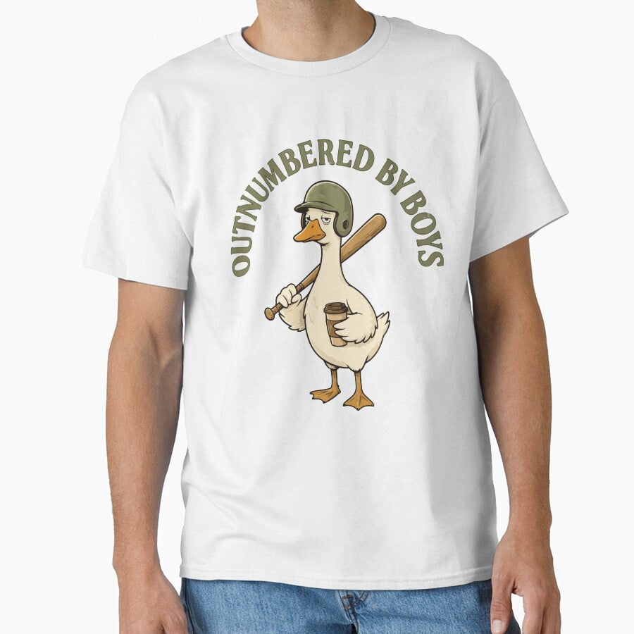 Outnumbered By Boys Funny Goose Mom Boy Mom Life Cute Family Humor by kiralynstration