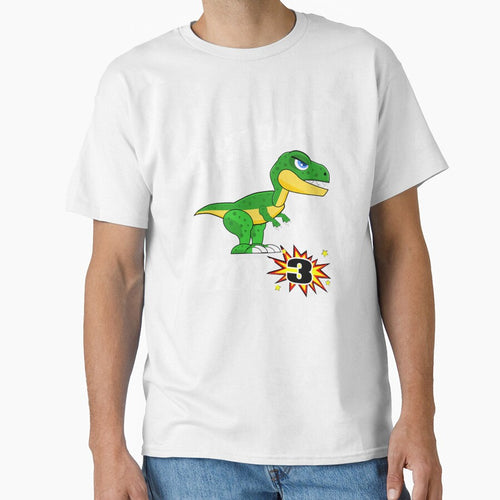 3 Years Old Birthday Design Dinosaur GifDesign by drwigglebutts