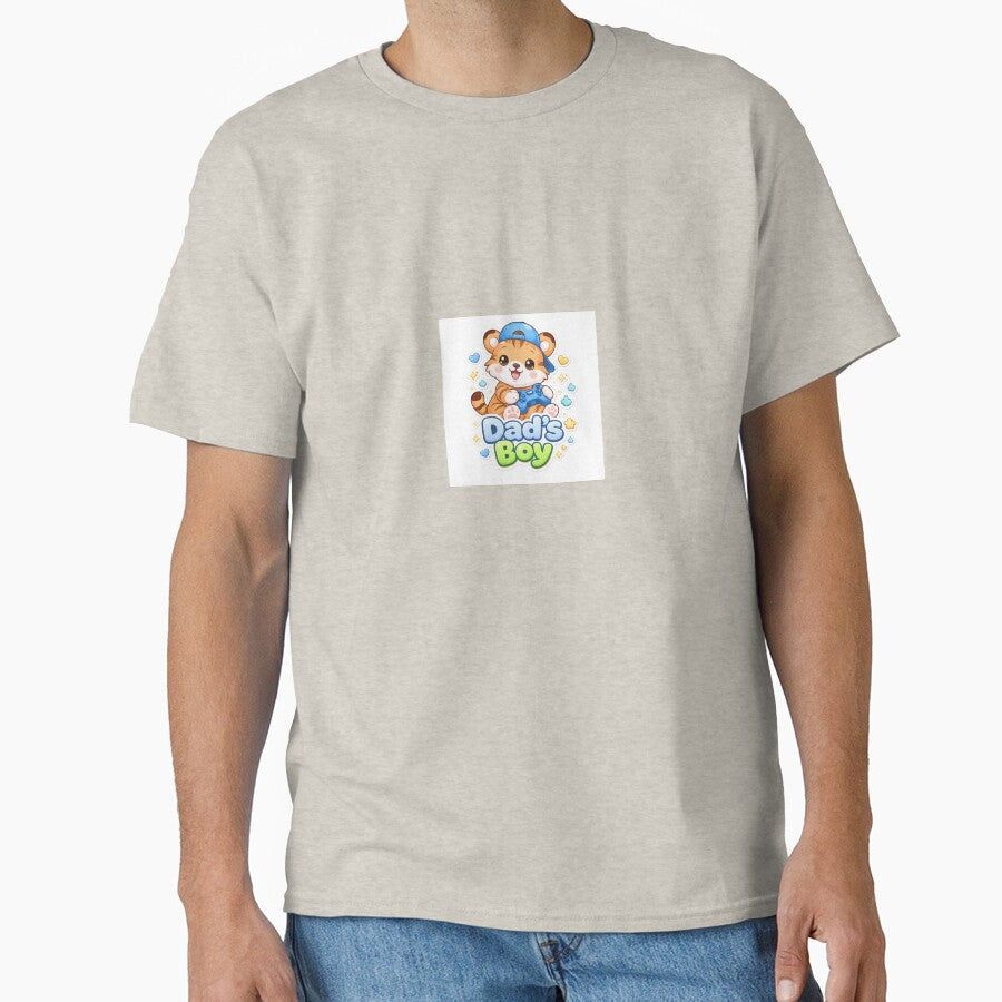 Dad’s Boy Cute Tiger Sticker | Kawaii Baby Animal Cartoon Design by TheFashionBoard