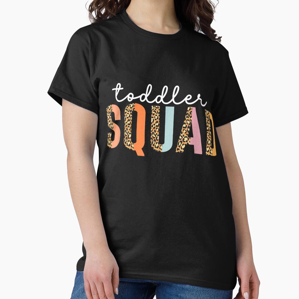 Leopard Toddler Squad Teacher Kindergarten Pre-K Teacher Fun T-Shirt by Voila-creative