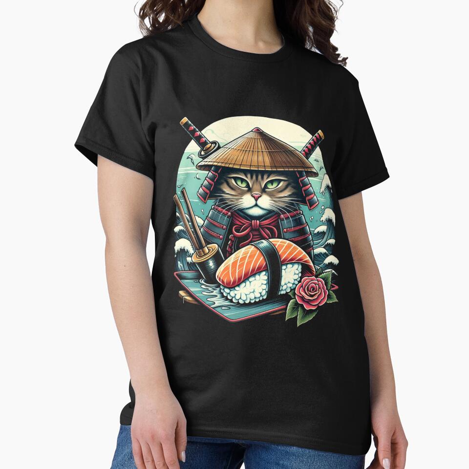 Cute Samurai Sushi Cat | Women’s Funny Japanese Cat Lover by Collin36