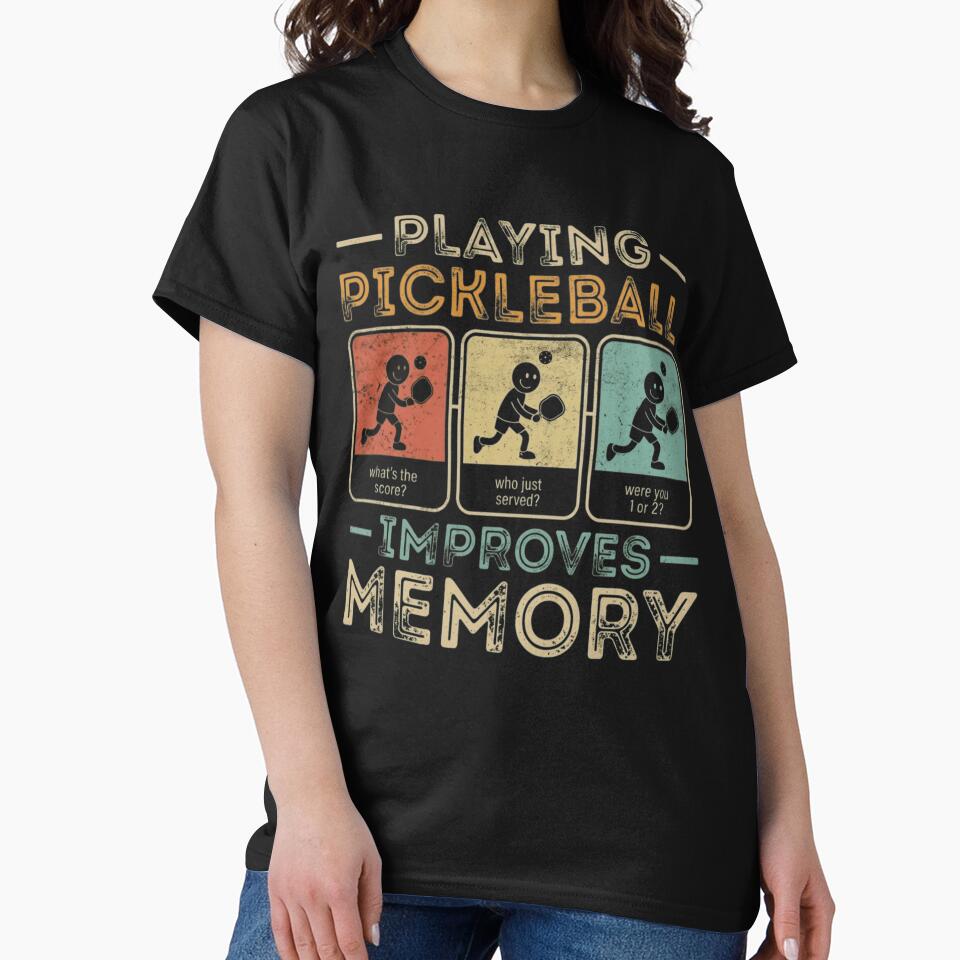 Funny Pickleball Improves Memory Retro Sports Gift by haitrieuic96