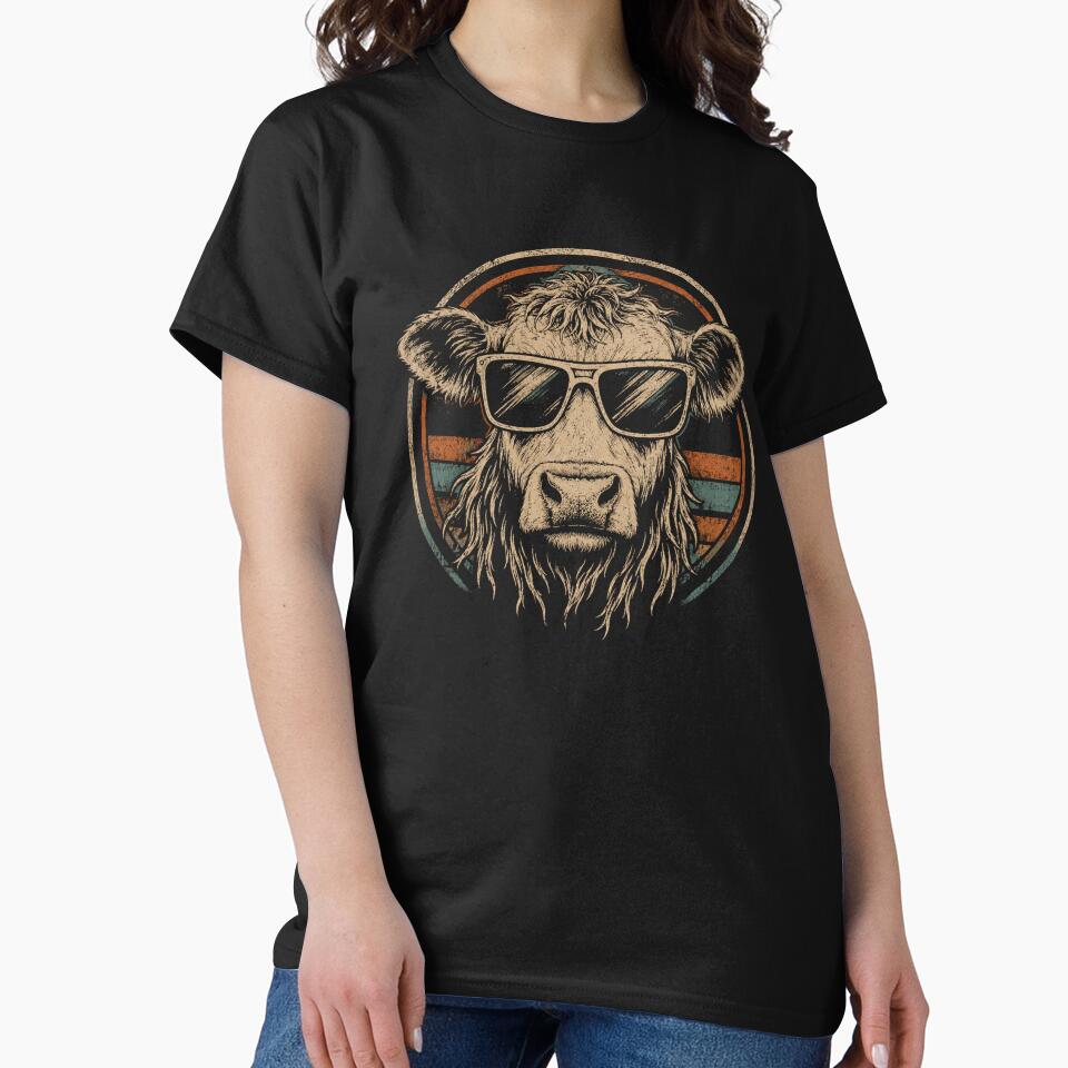 Retro Cow Sunglasses Vintage Cool Farm Animal by Moizento