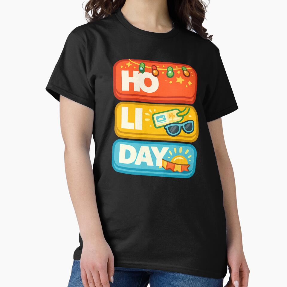 HO LI DAY Festival Holiday Typography Design by TeeTimeTreasure