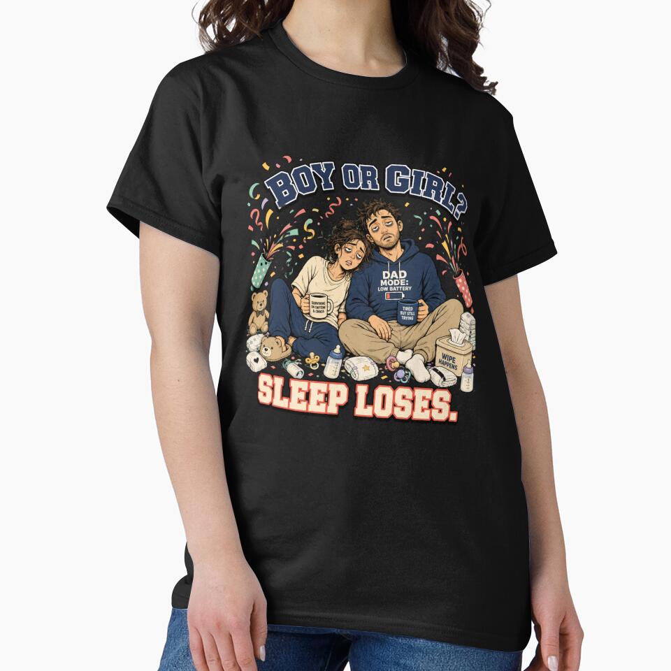 Boy or Girl? Sleep Loses Funny Gender Reveal Parents by freshwear design