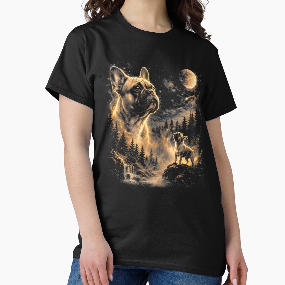 French Bulldog Howling to The Moon Vintage 90s Retro Animal Frenchie Lovers by Malosortin