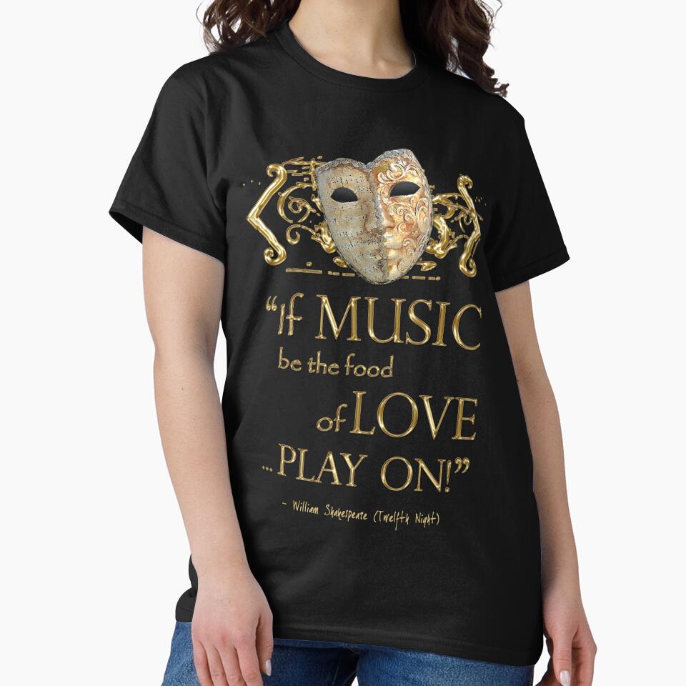 Shakespeare Twelfth Night Love Music Quote by Styled Vintage