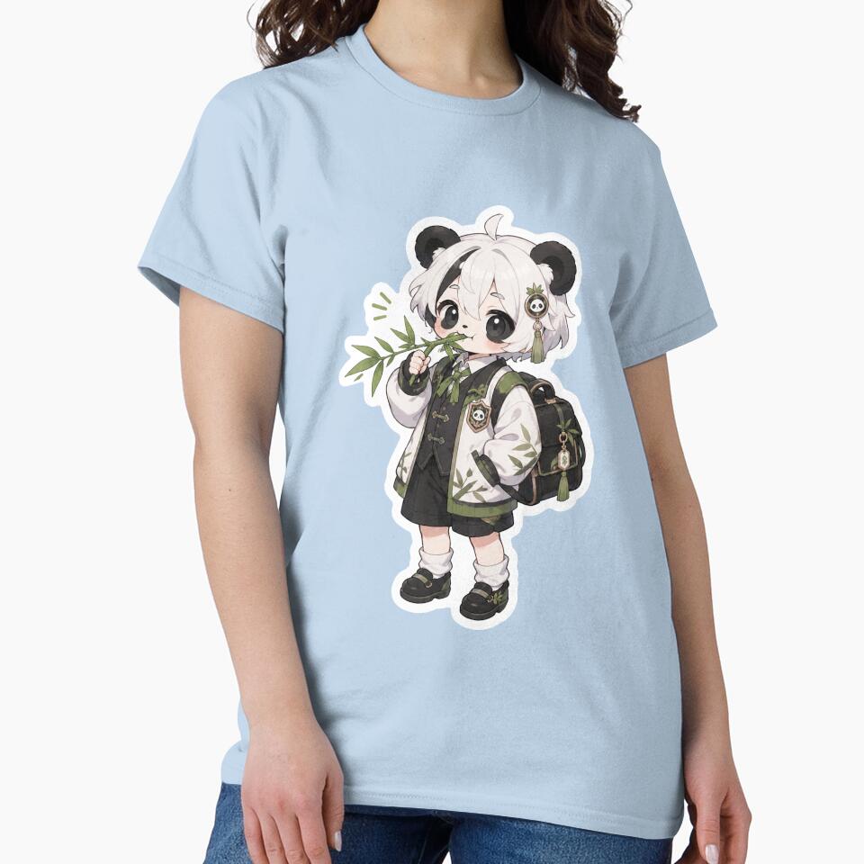 The panda girl eats bamboo by HD3284