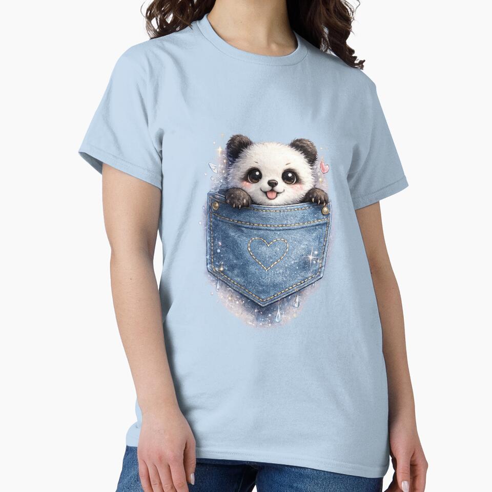 Cute Tiny Panda in Pocket | Kawaii Animal Design by VasiArtLab